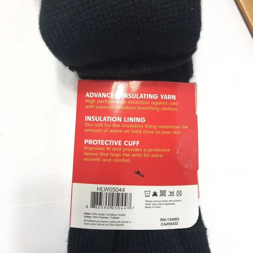 Heat Lockers Women Large Extra Large Thermal Gloves Black Warm Protected NEW